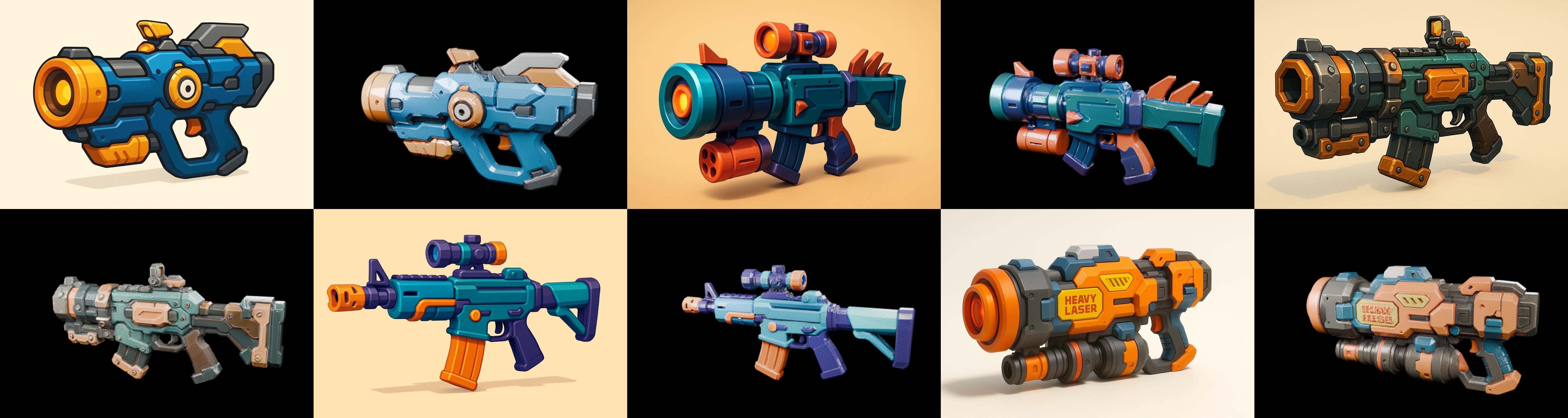 Weapon Rifle and Space Gun bundle 25 pack 100 glb Low-poly 3D model_13