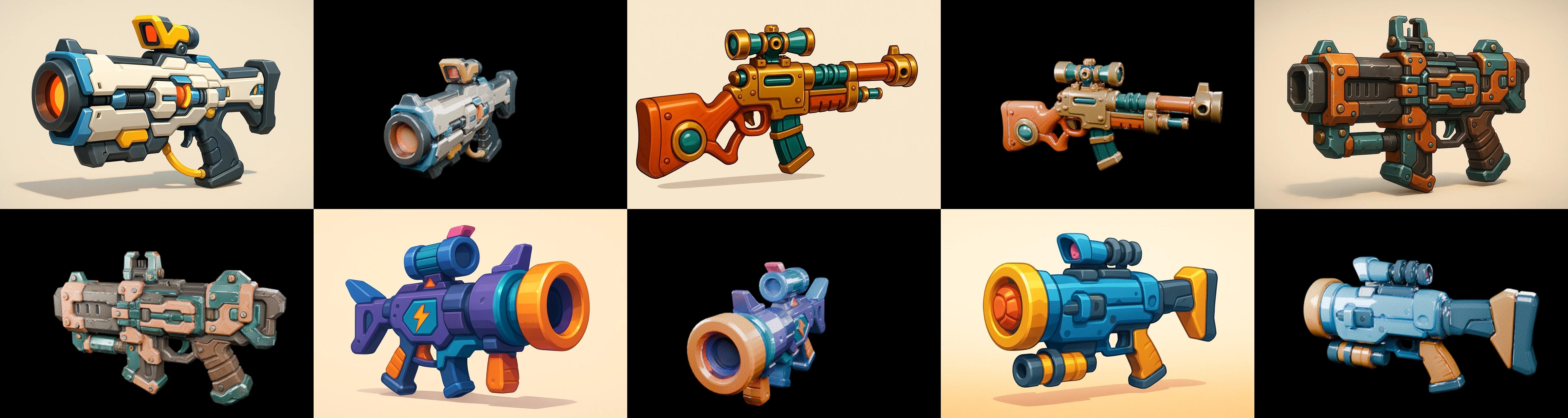 Weapon Rifle and Space Gun bundle 25 pack 100 glb Low-poly 3D model_15