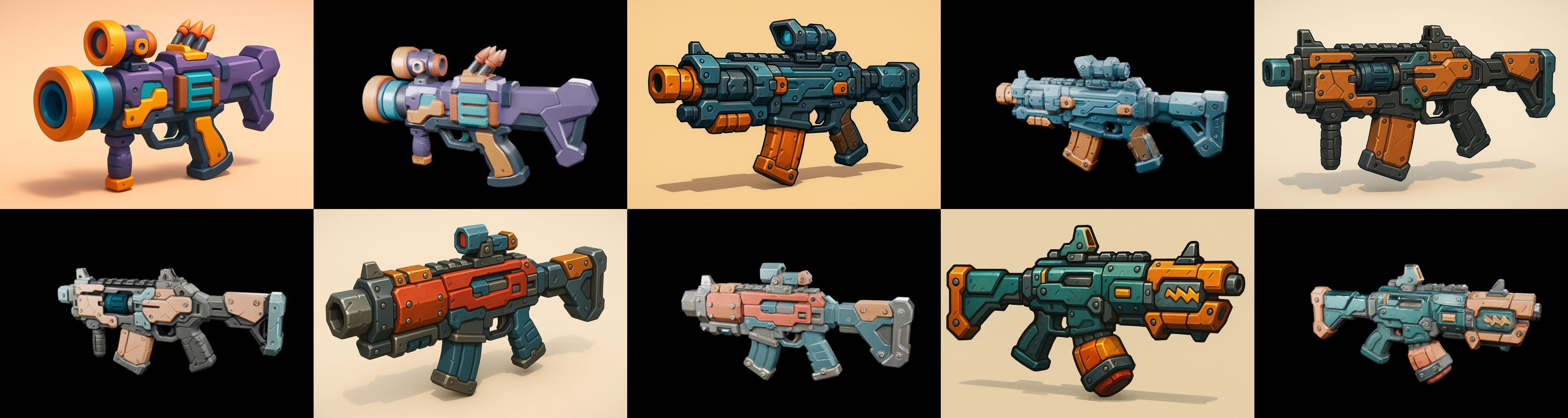 Weapon Rifle and Space Gun bundle 25 pack 100 glb Low-poly 3D model_18