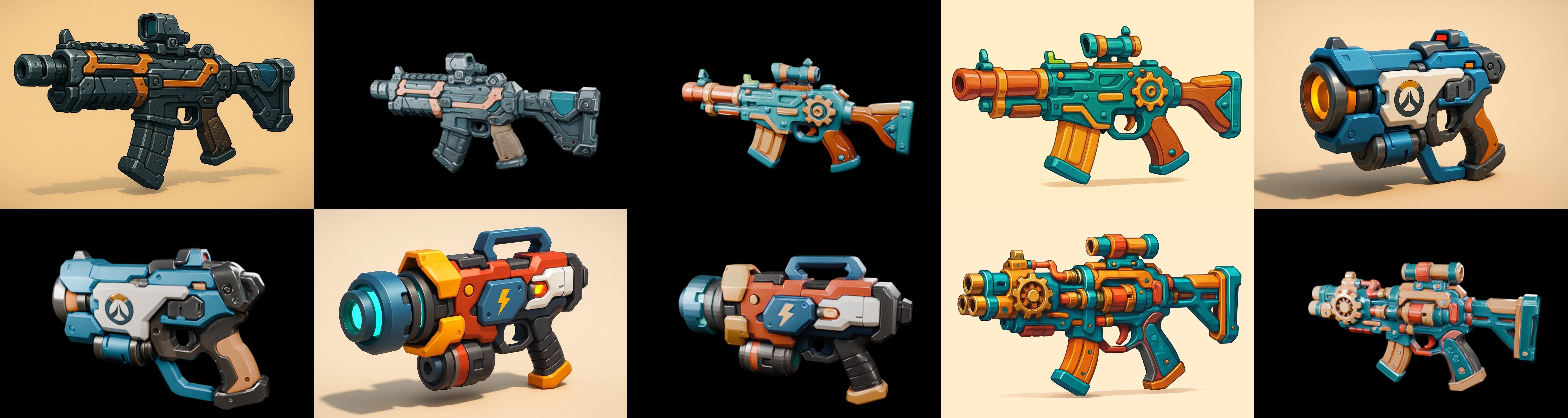 Weapon Rifle and Space Gun bundle 25 pack 100 glb Low-poly 3D model_3