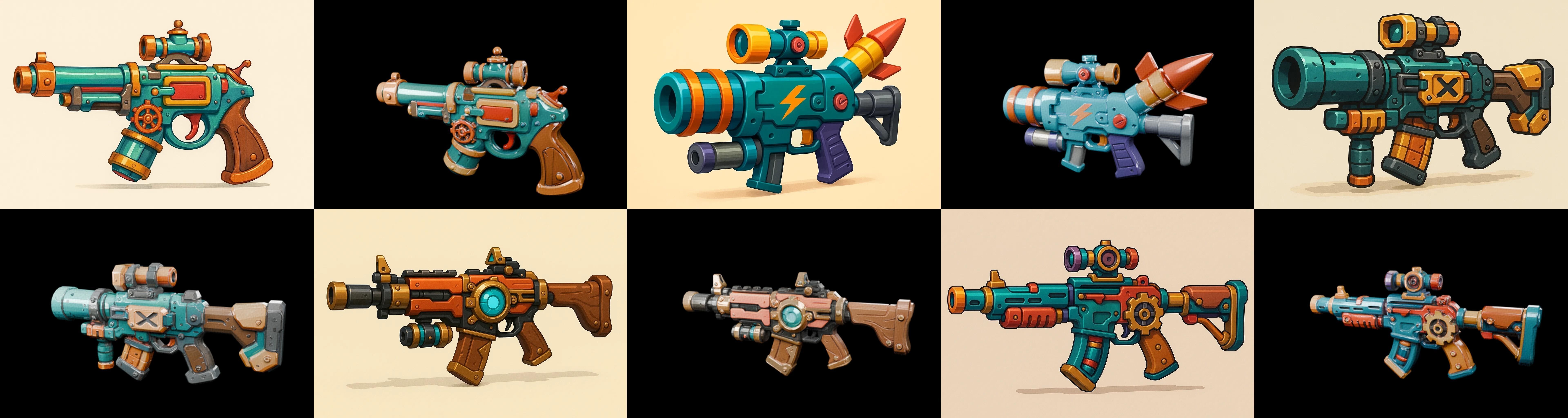 Weapon Rifle and Space Gun bundle 25 pack 100 glb Low-poly 3D model_1