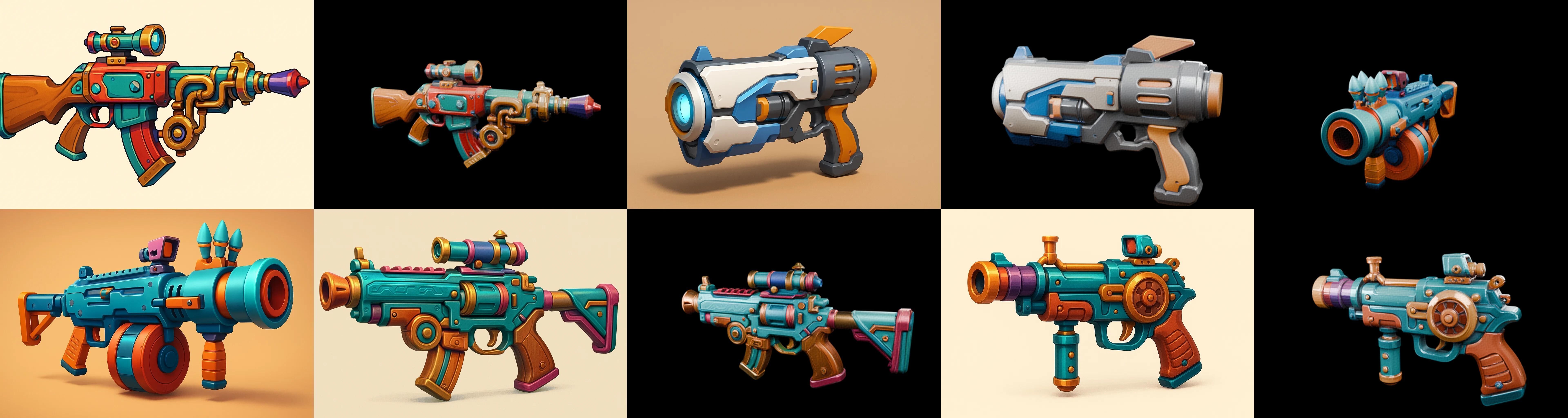 Weapon Rifle and Space Gun bundle 25 pack 100 glb Low-poly 3D model_5