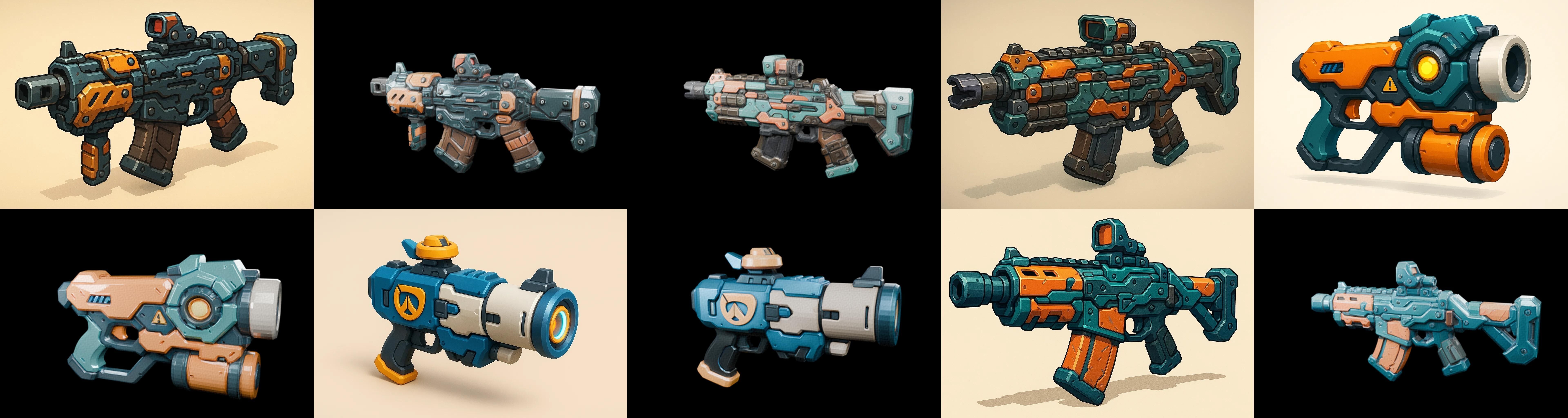 Weapon Rifle and Space Gun bundle 25 pack 100 glb Low-poly 3D model_4