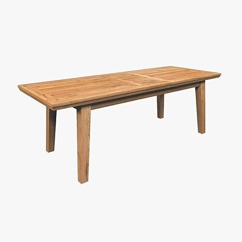 Country Extendable Dining Table 240 x 90 cm 94 x 35 in Solid Oak 3D model