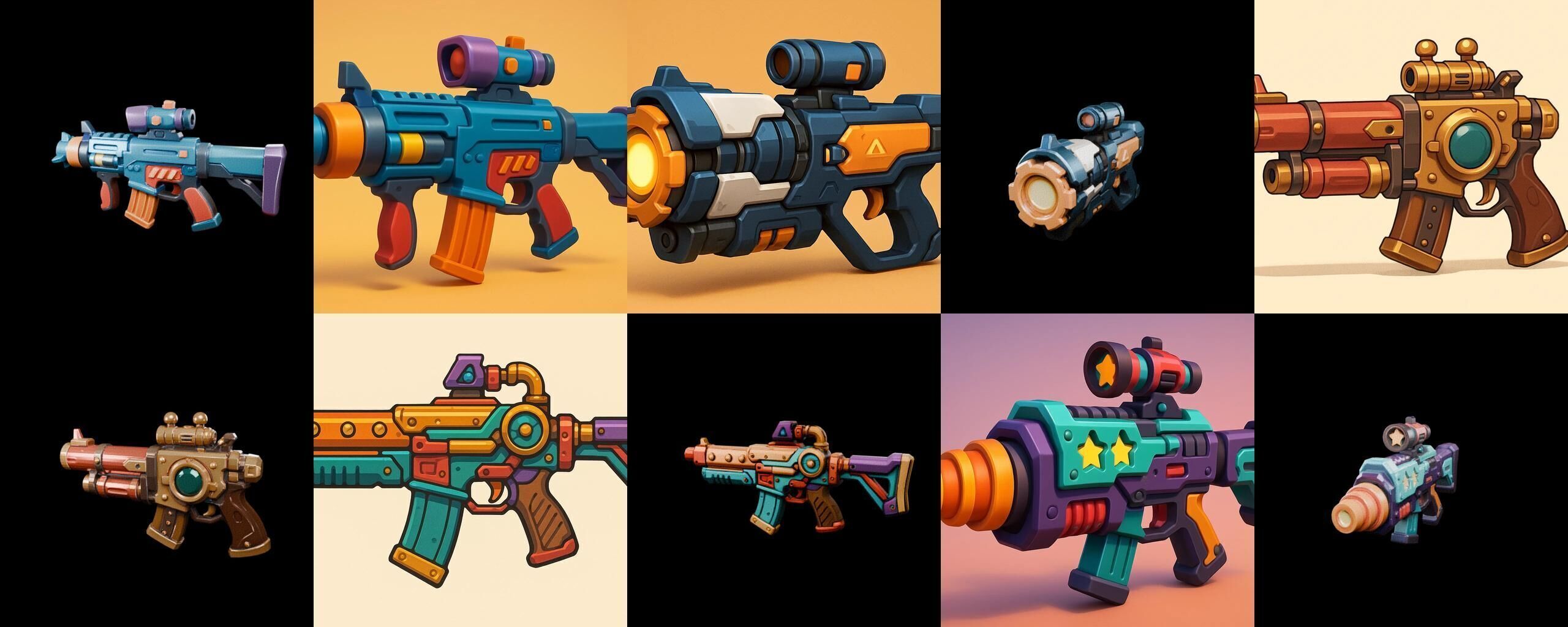 Weapon Rifle and Space Gun bundle 18 pack 100 glb Low-poly 3D model_7