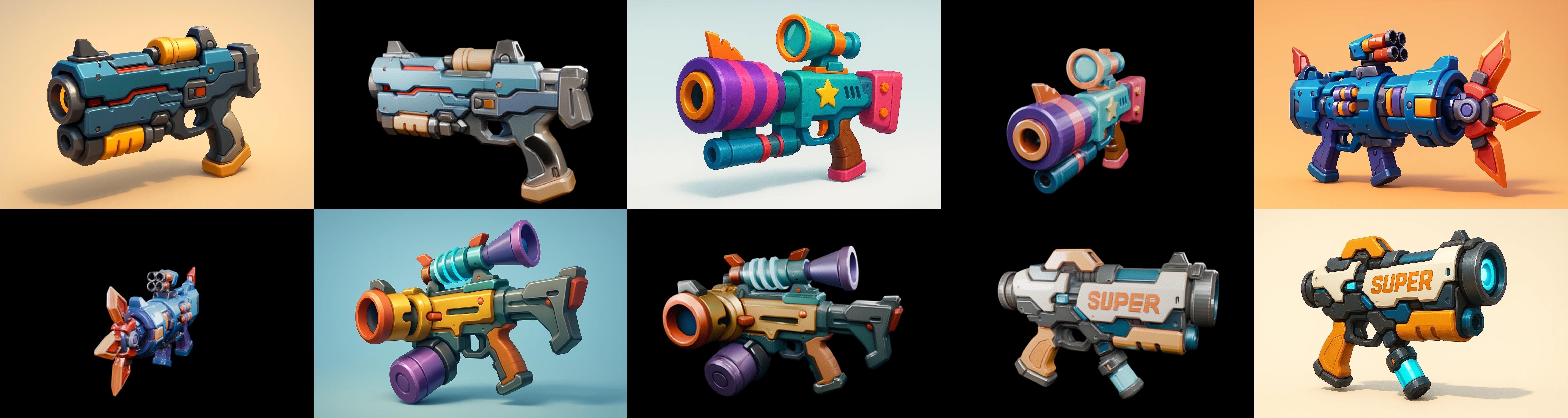 Weapon Rifle and Space Gun bundle 18 pack 100 glb Low-poly 3D model_6
