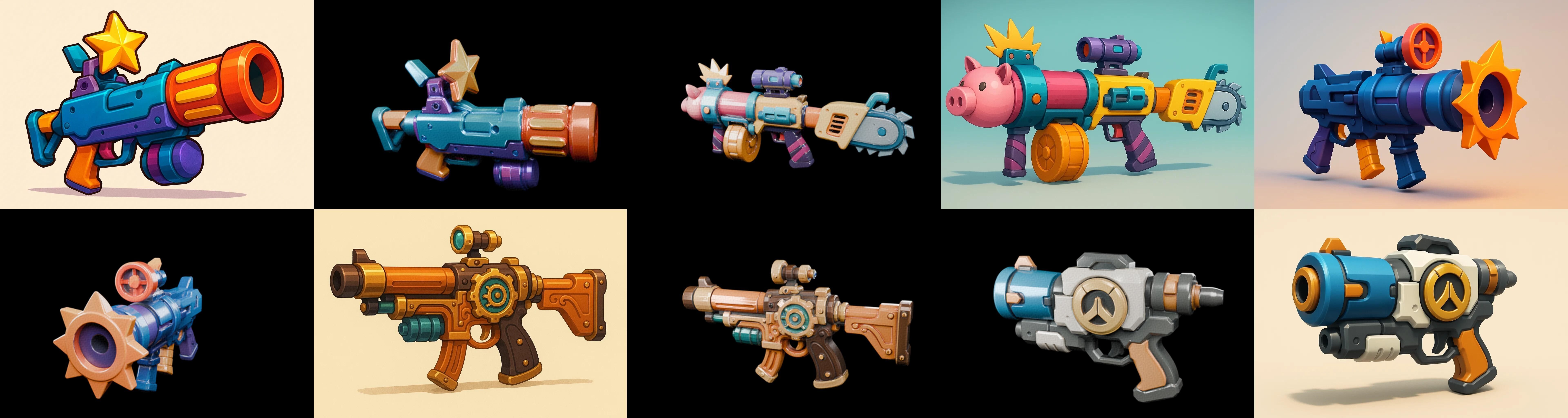 Weapon Rifle and Space Gun bundle 18 pack 100 glb Low-poly 3D model_3