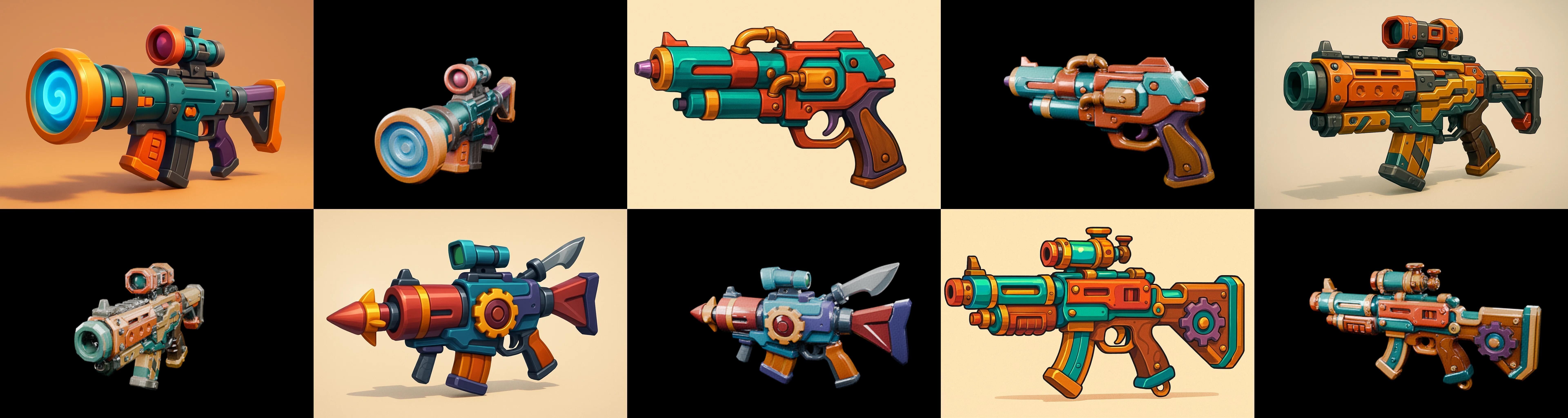 Weapon Rifle and Space Gun bundle 18 pack 100 glb Low-poly 3D model_4