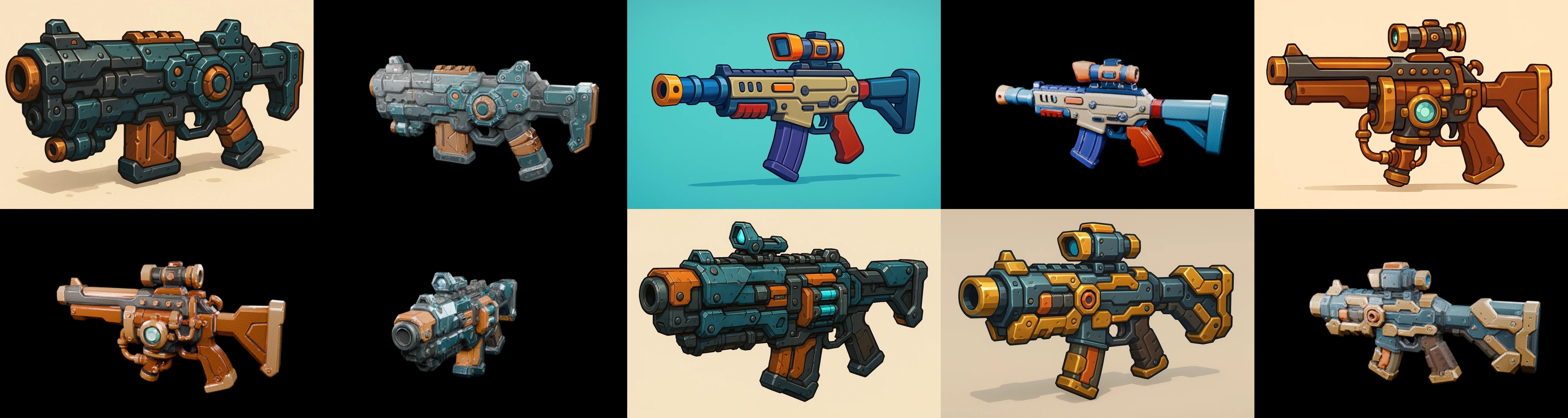Weapon Rifle and Space Gun bundle 18 pack 100 glb Low-poly 3D model_5