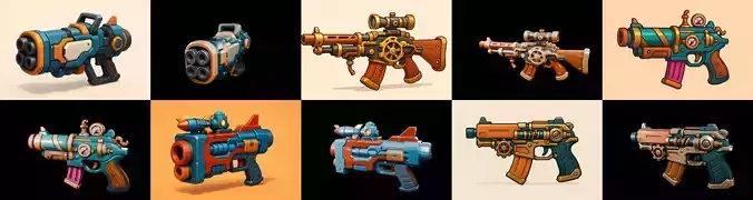 Weapon Rifle and Space Gun bundle 18 pack 100 glb