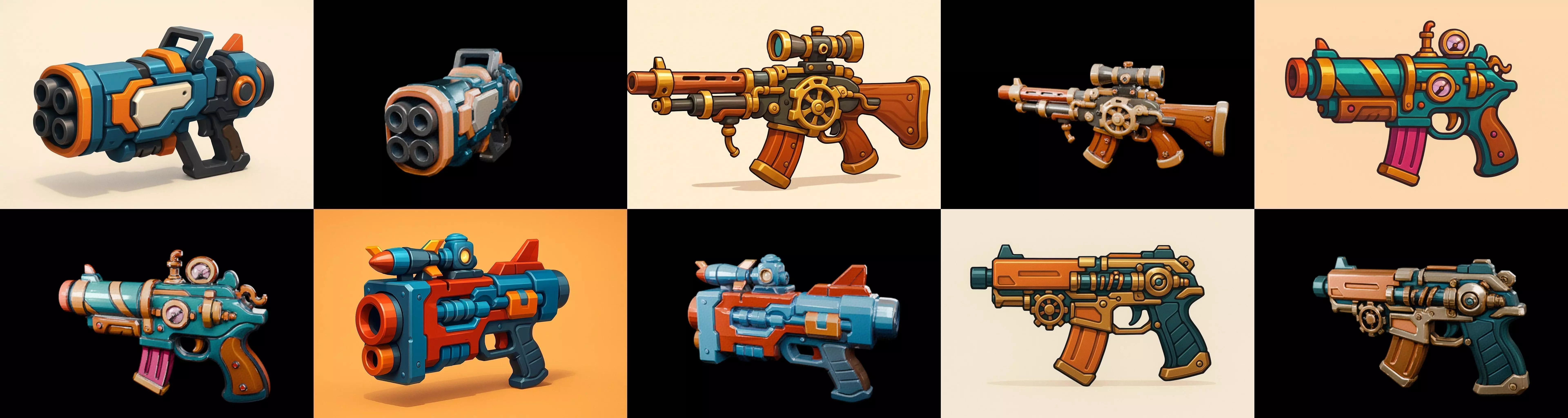 Weapon Rifle and Space Gun bundle 18 pack 100 glb Low-poly 3D model_0