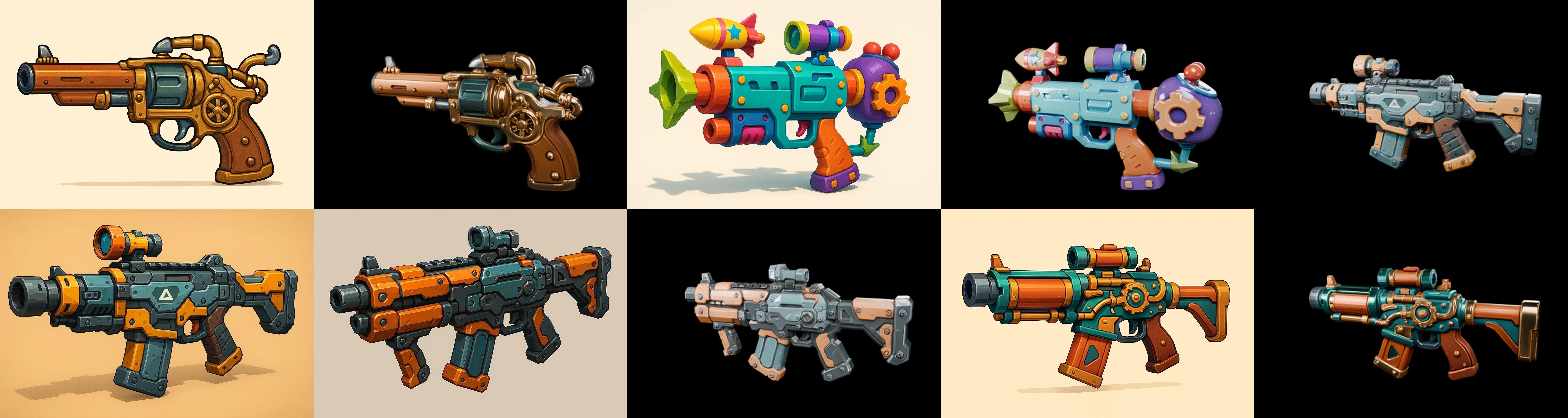 Weapon Rifle and Space Gun bundle 18 pack 100 glb Low-poly 3D model_19