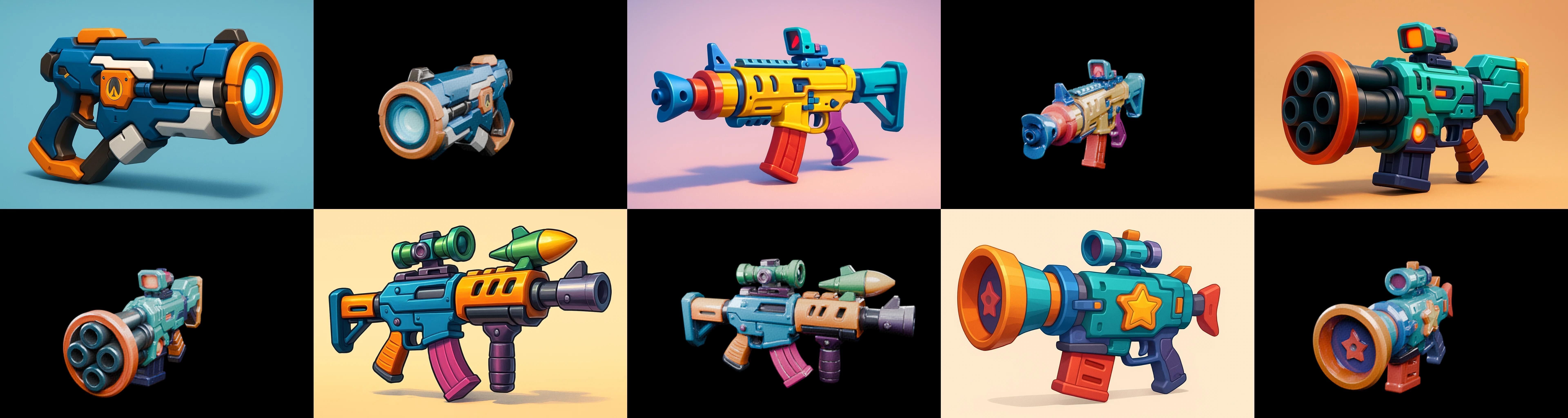 Weapon Rifle and Space Gun bundle 18 pack 100 glb Low-poly 3D model_12