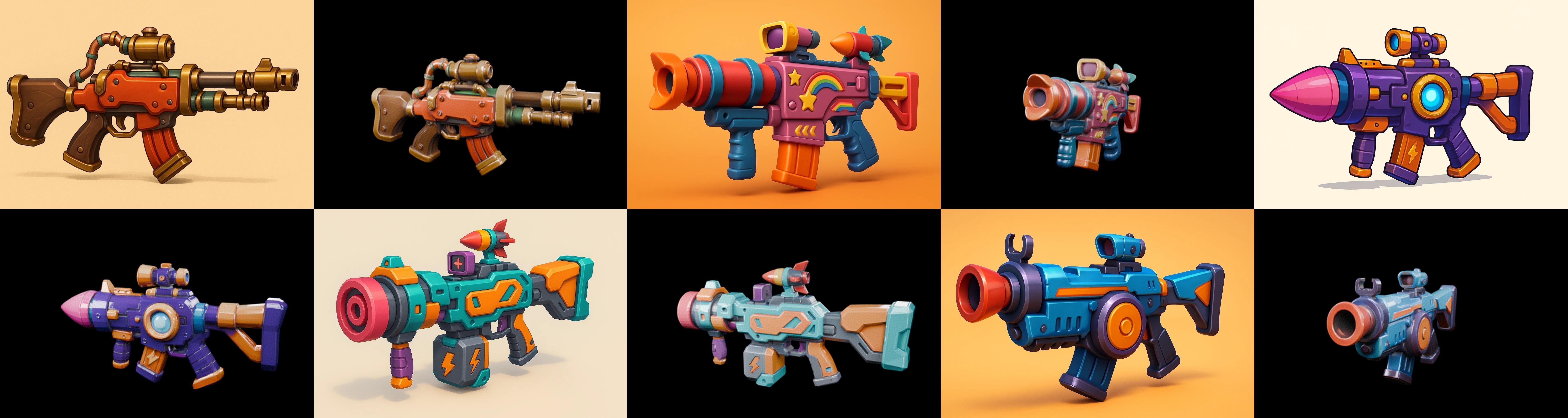 Weapon Rifle and Space Gun bundle 18 pack 100 glb Low-poly 3D model_8