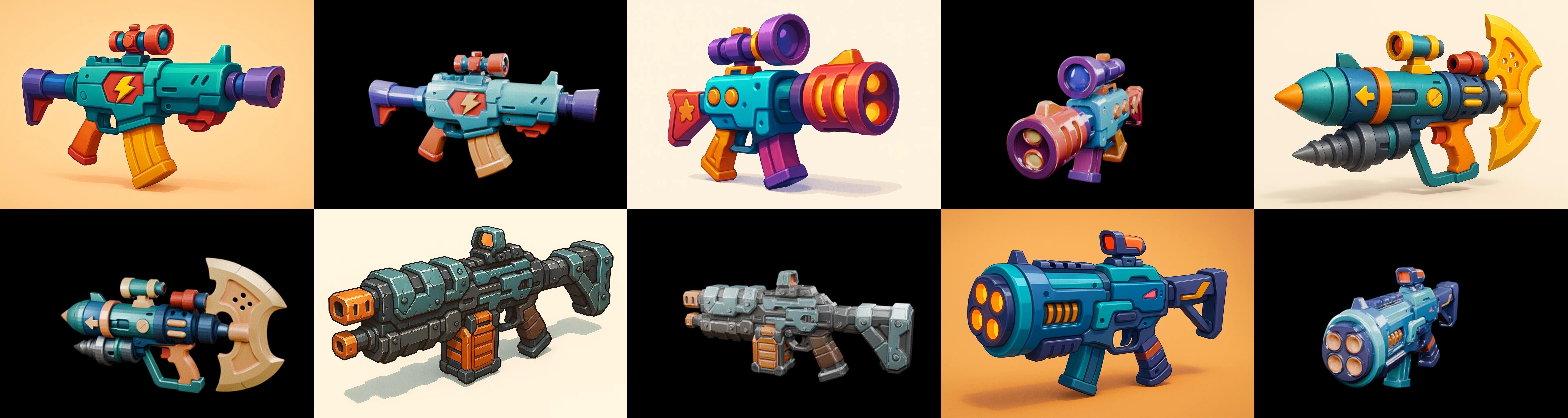 Weapon Rifle and Space Gun bundle 18 pack 100 glb Low-poly 3D model_2