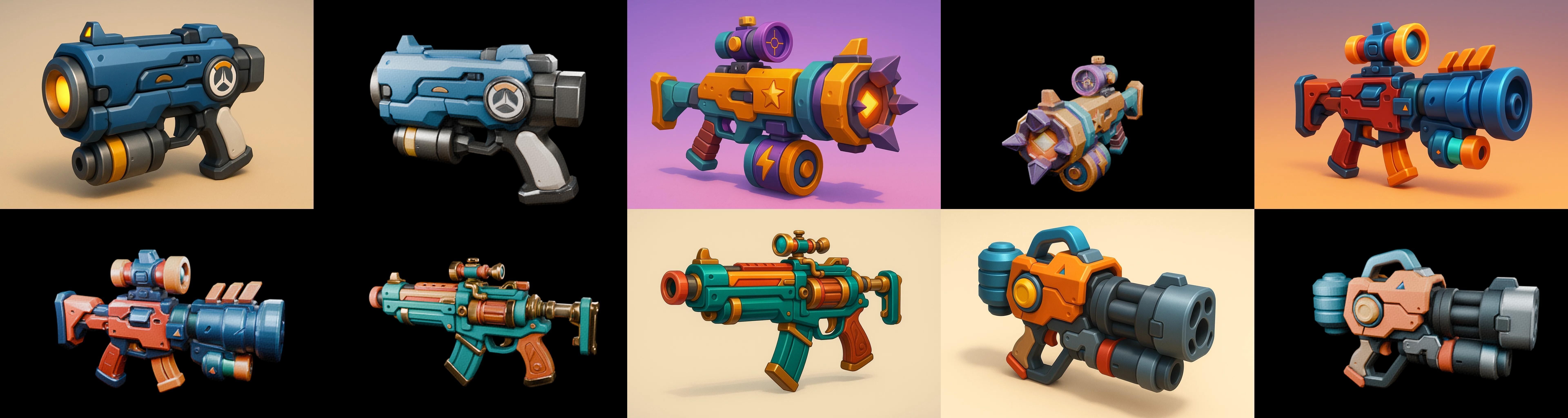 Weapon Rifle and Space Gun bundle 18 pack 100 glb Low-poly 3D model_17