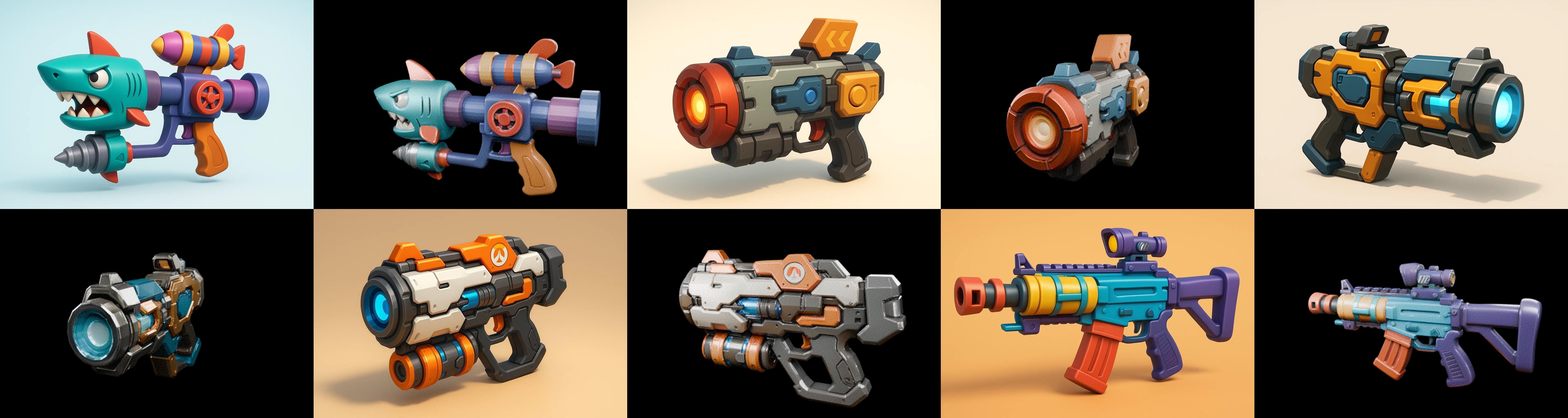 Weapon Rifle and Space Gun bundle 18 pack 100 glb Low-poly 3D model_14