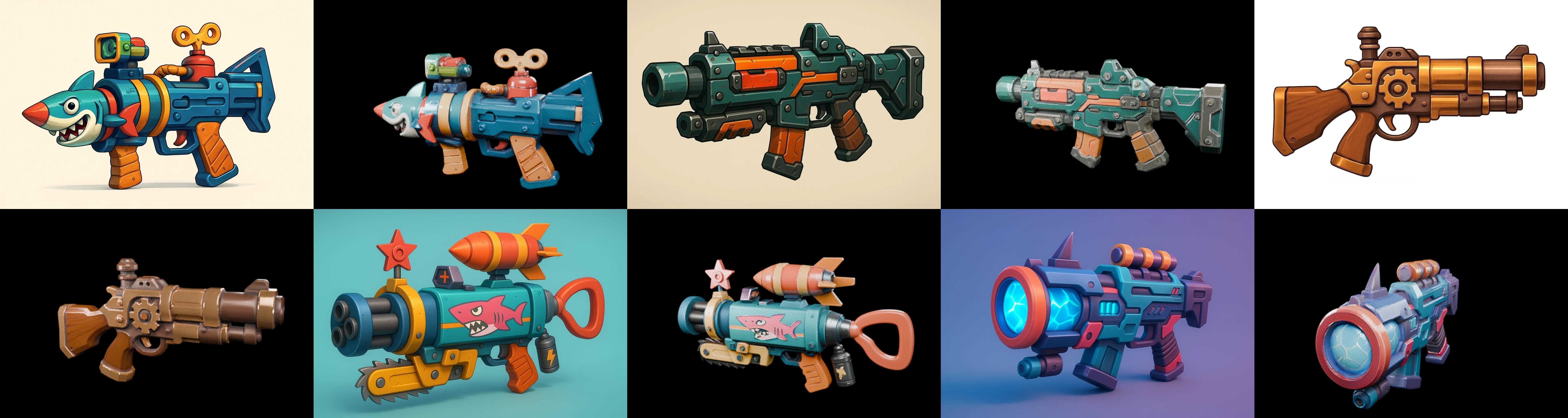 Weapon Rifle and Space Gun bundle 18 pack 100 glb Low-poly 3D model_1