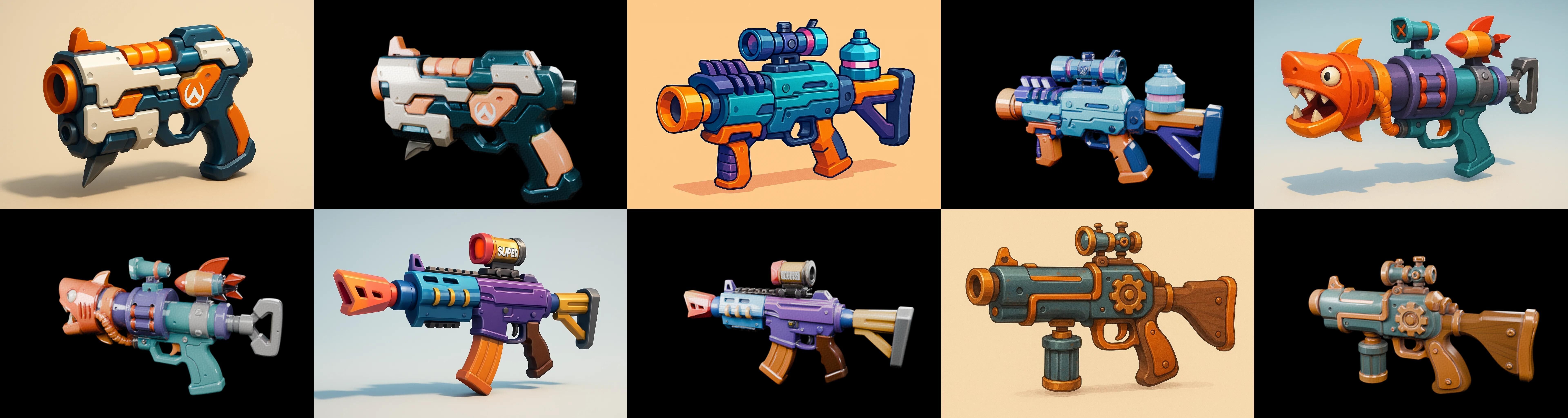 Weapon Rifle and Space Gun bundle 18 pack 100 glb Low-poly 3D model_18
