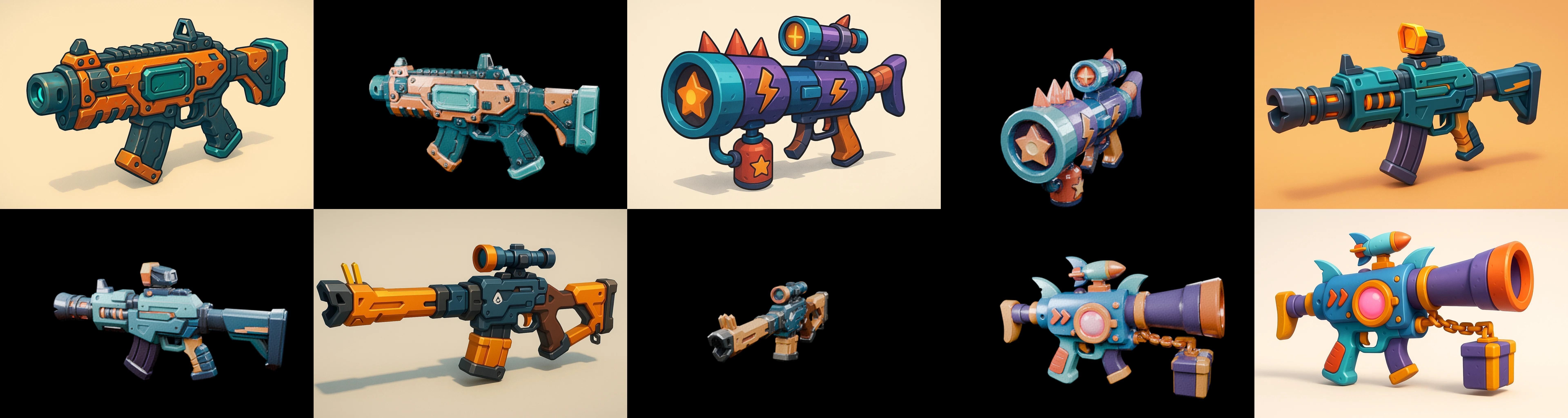 Weapon Rifle and Space Gun bundle 18 pack 100 glb Low-poly 3D model_13