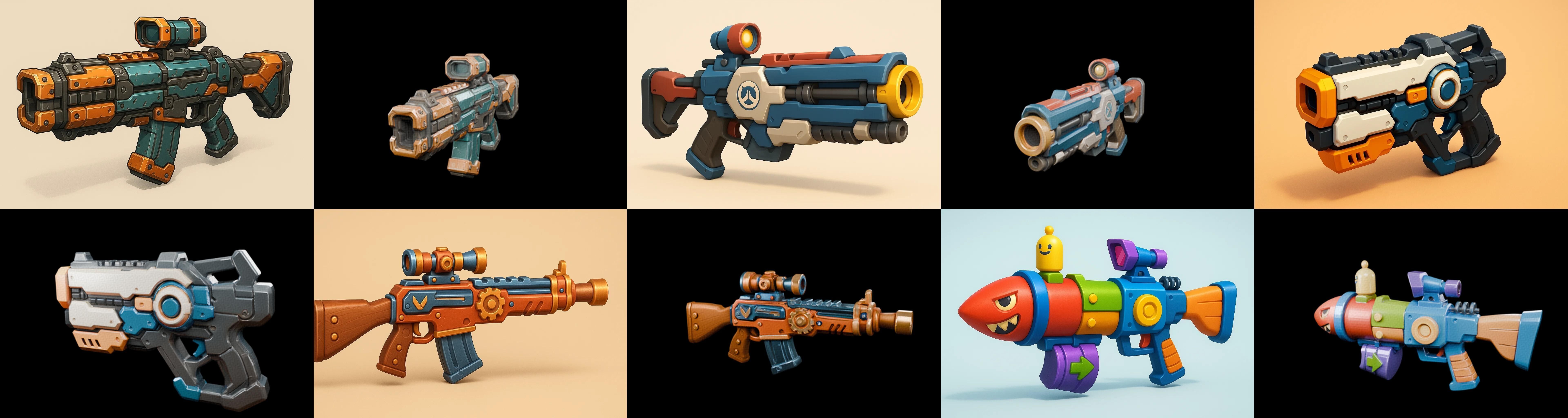Weapon Rifle and Space Gun bundle 18 pack 100 glb Low-poly 3D model_16