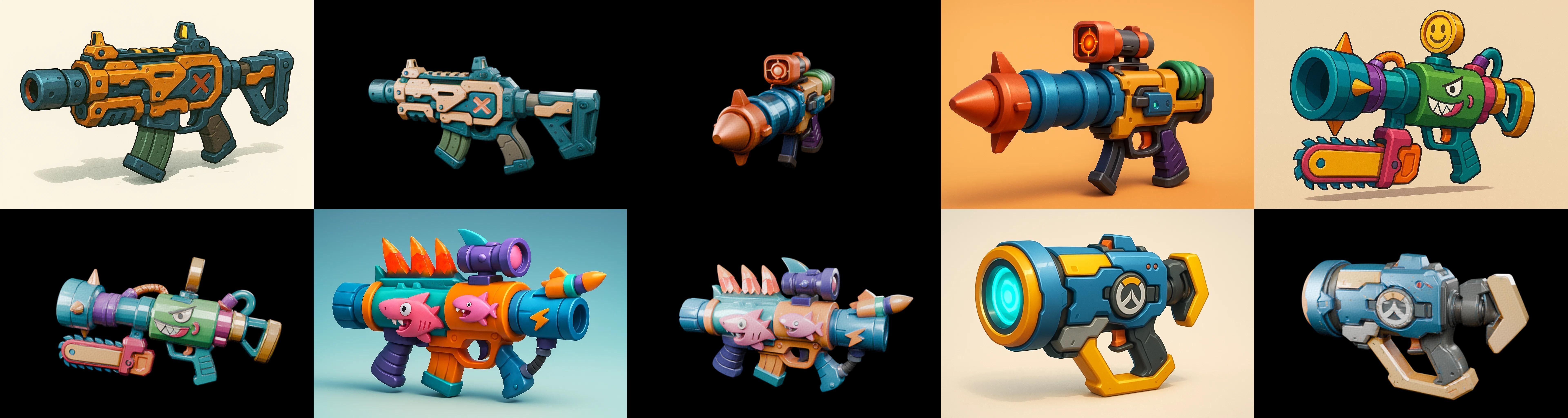 Weapon Rifle and Space Gun bundle 18 pack 100 glb Low-poly 3D model_9