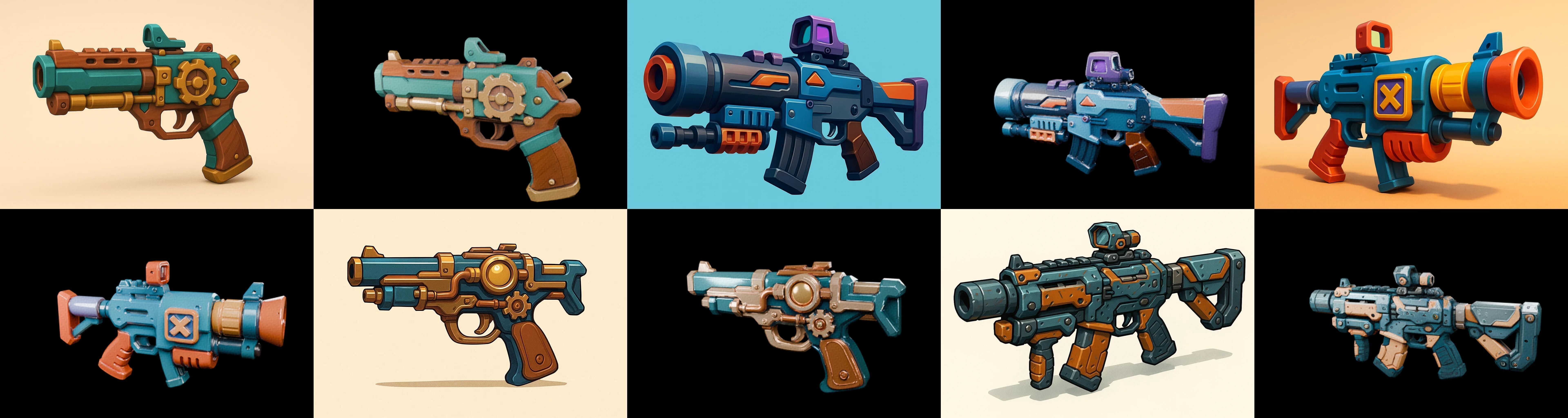 Weapon Rifle and Space Gun bundle 18 pack 100 glb Low-poly 3D model_15