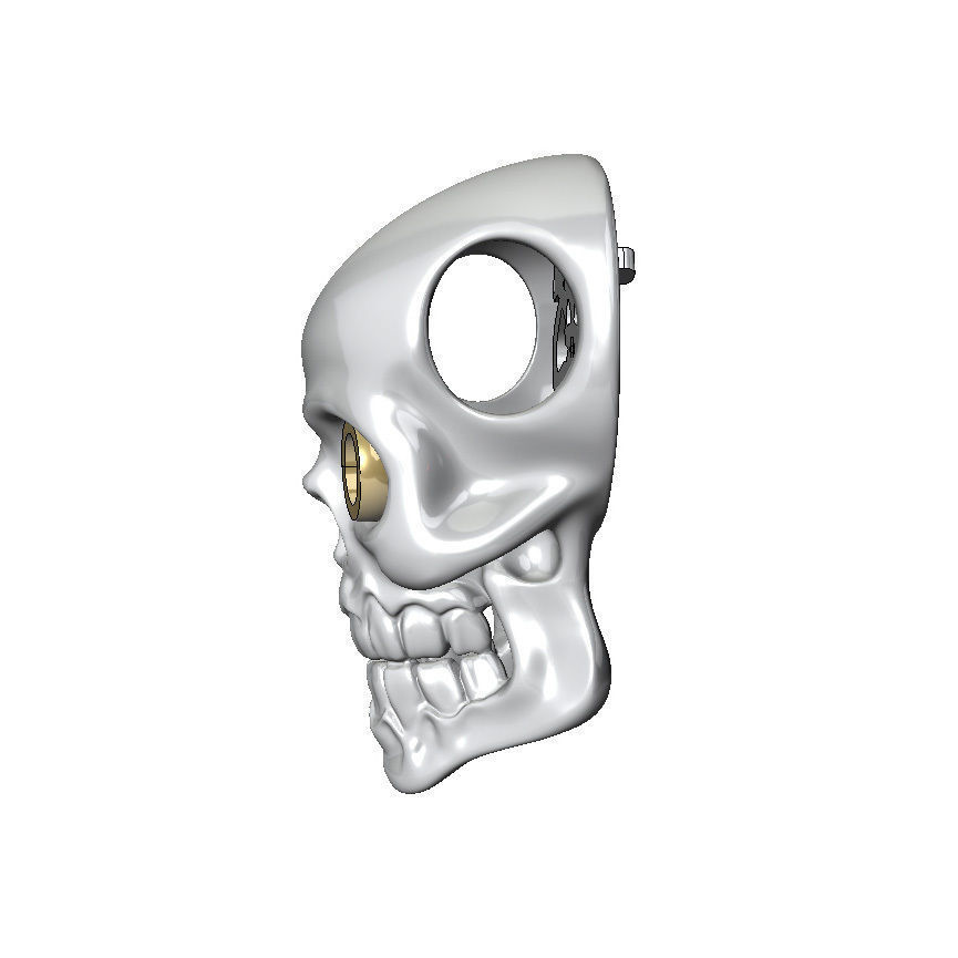 Skull pendant with round gemstones 001 3D print model_8