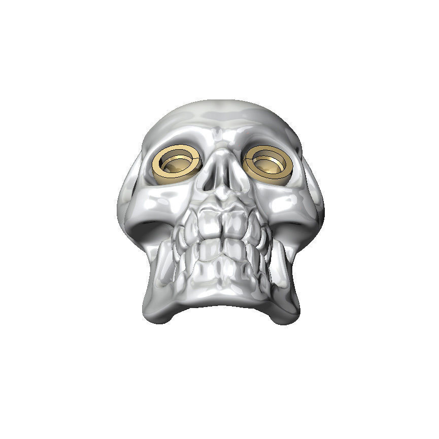 Skull pendant with round gemstones 001 3D print model_6