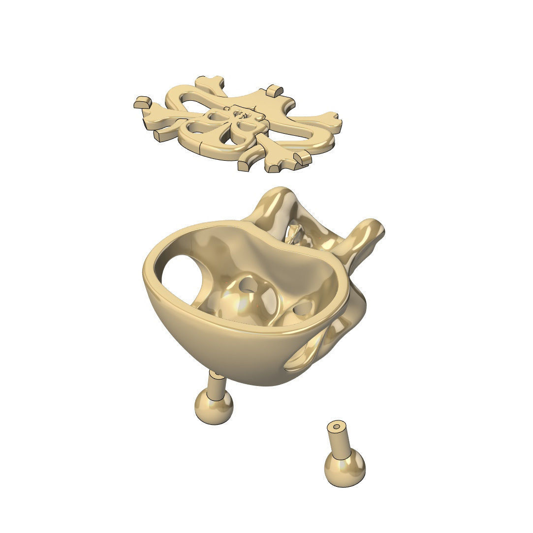 Skull pendant with round gemstones 001 3D print model_5