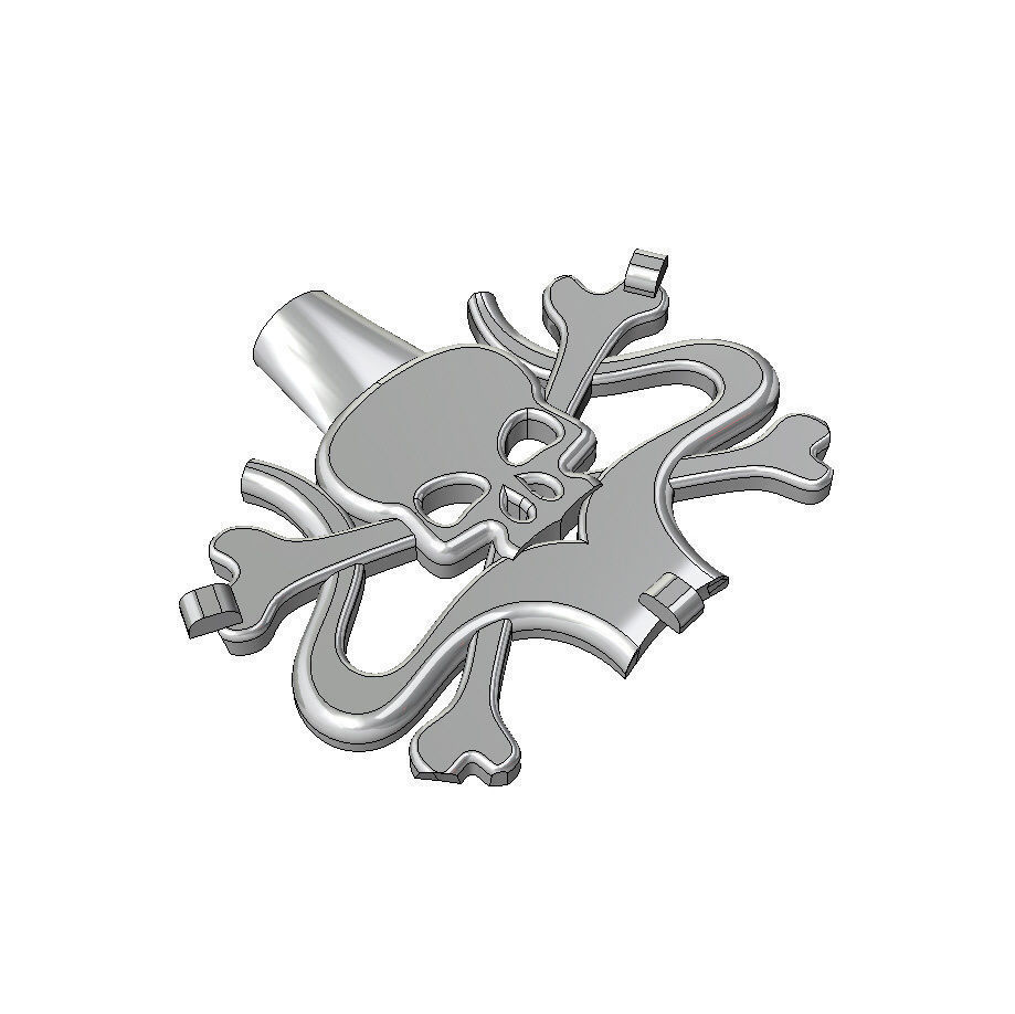 Skull pendant with round gemstones 001 3D print model_10