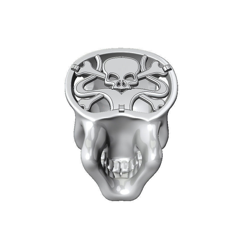 Skull pendant with round gemstones 001 3D print model_7