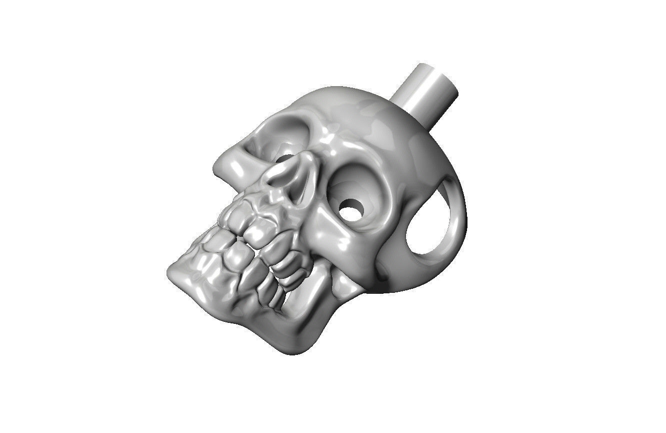 Skull pendant with round gemstones 001 3D print model_9