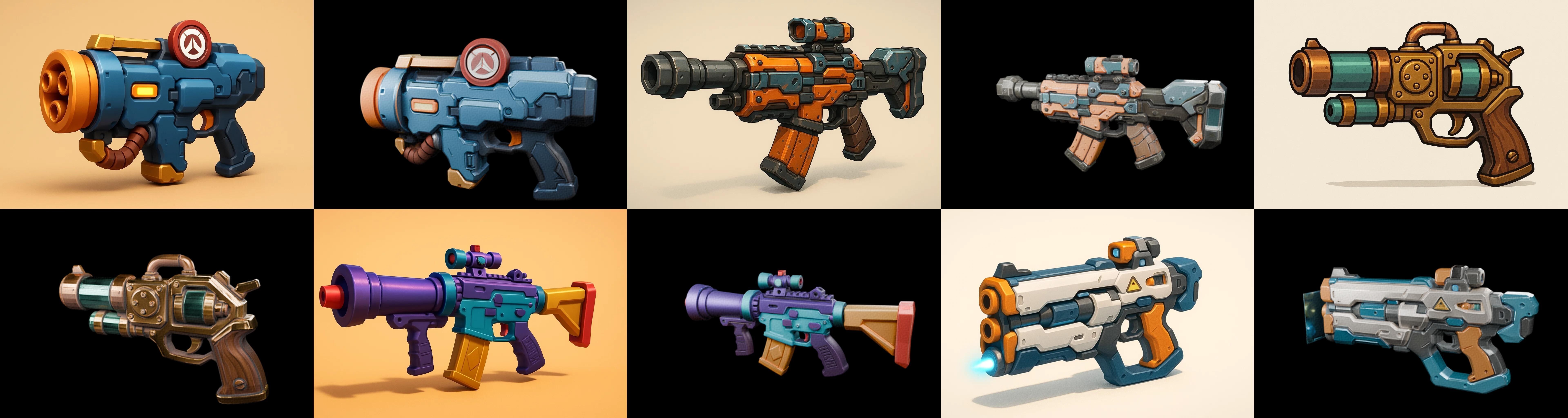 Weapon Rifle and Space Gun bundle 14 pack 100 glb Low-poly 3D model_7