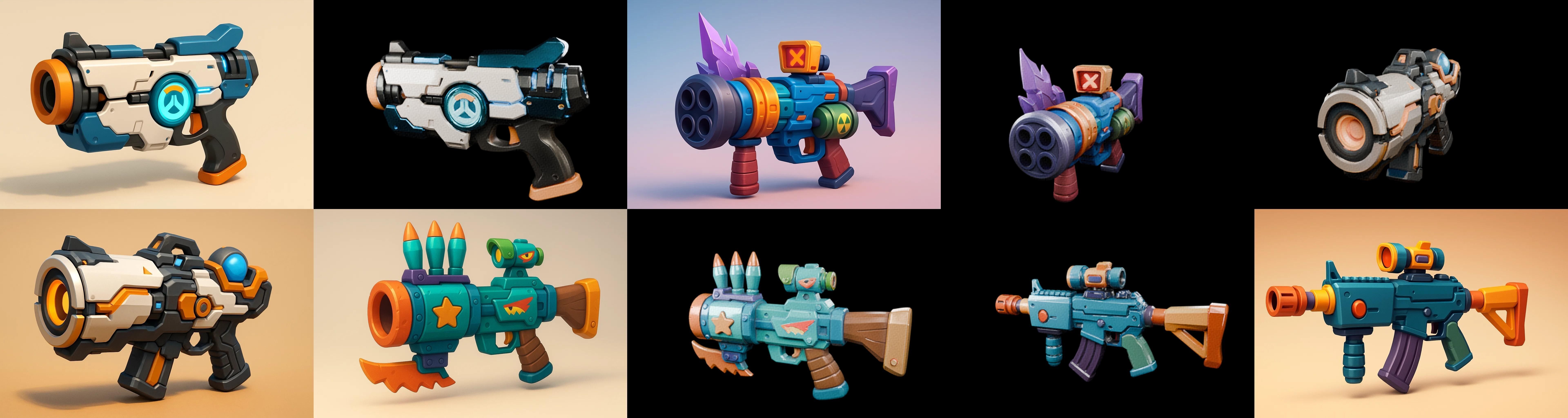 Weapon Rifle and Space Gun bundle 14 pack 100 glb Low-poly 3D model_4