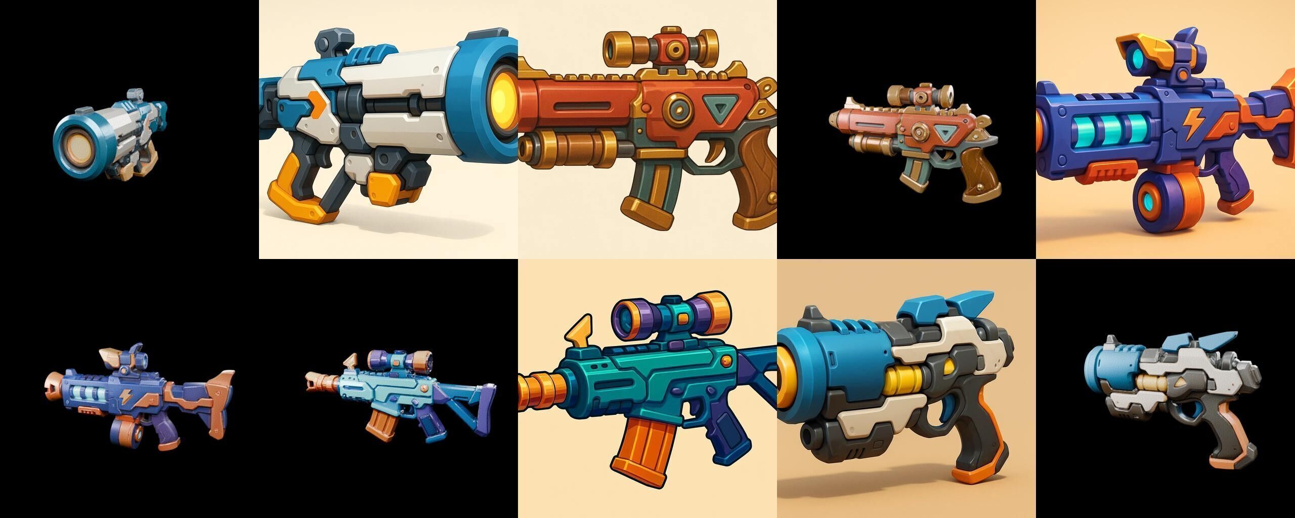 Weapon Rifle and Space Gun bundle 14 pack 100 glb Low-poly 3D model_3