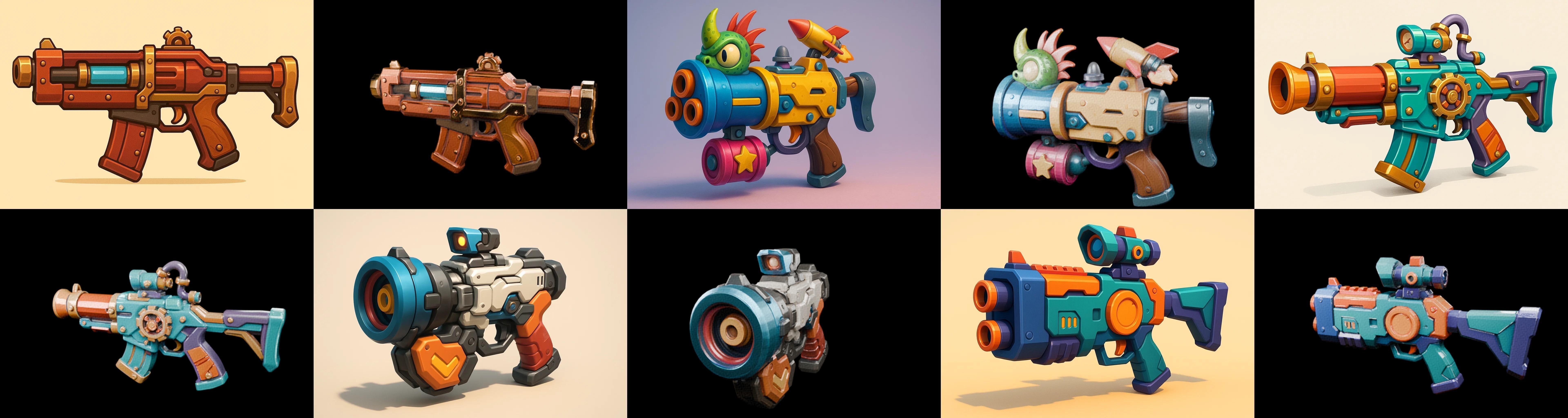 Weapon Rifle and Space Gun bundle 14 pack 100 glb Low-poly 3D model_8