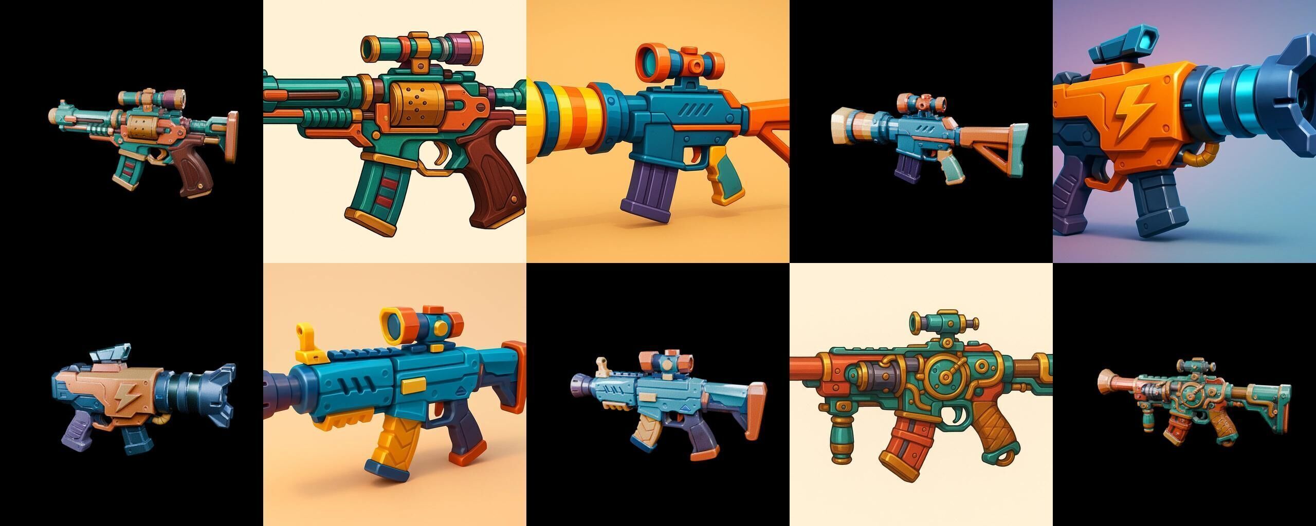 Weapon Rifle and Space Gun bundle 14 pack 100 glb Low-poly 3D model_14