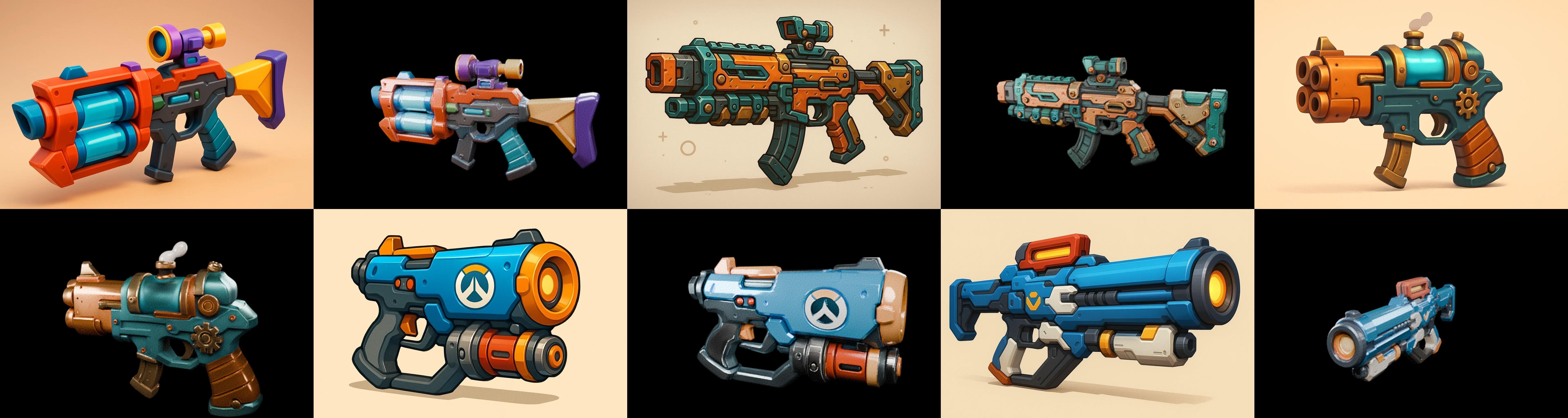 Weapon Rifle and Space Gun bundle 14 pack 100 glb Low-poly 3D model_19