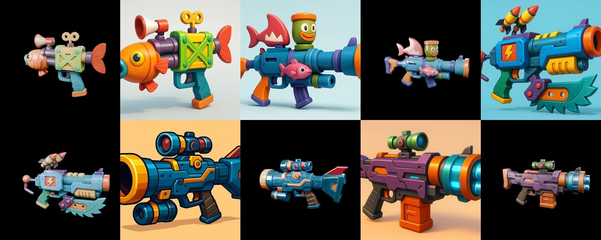 Weapon Rifle and Space Gun bundle 14 pack 100 glb Low-poly 3D model_11