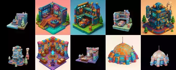 Building Color bundle 8 pack 100 glb