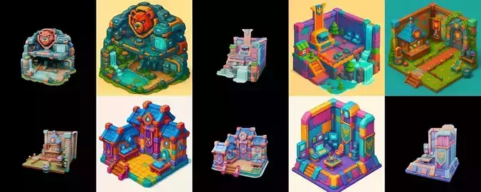 Building Color bundle 7 pack 100 glb