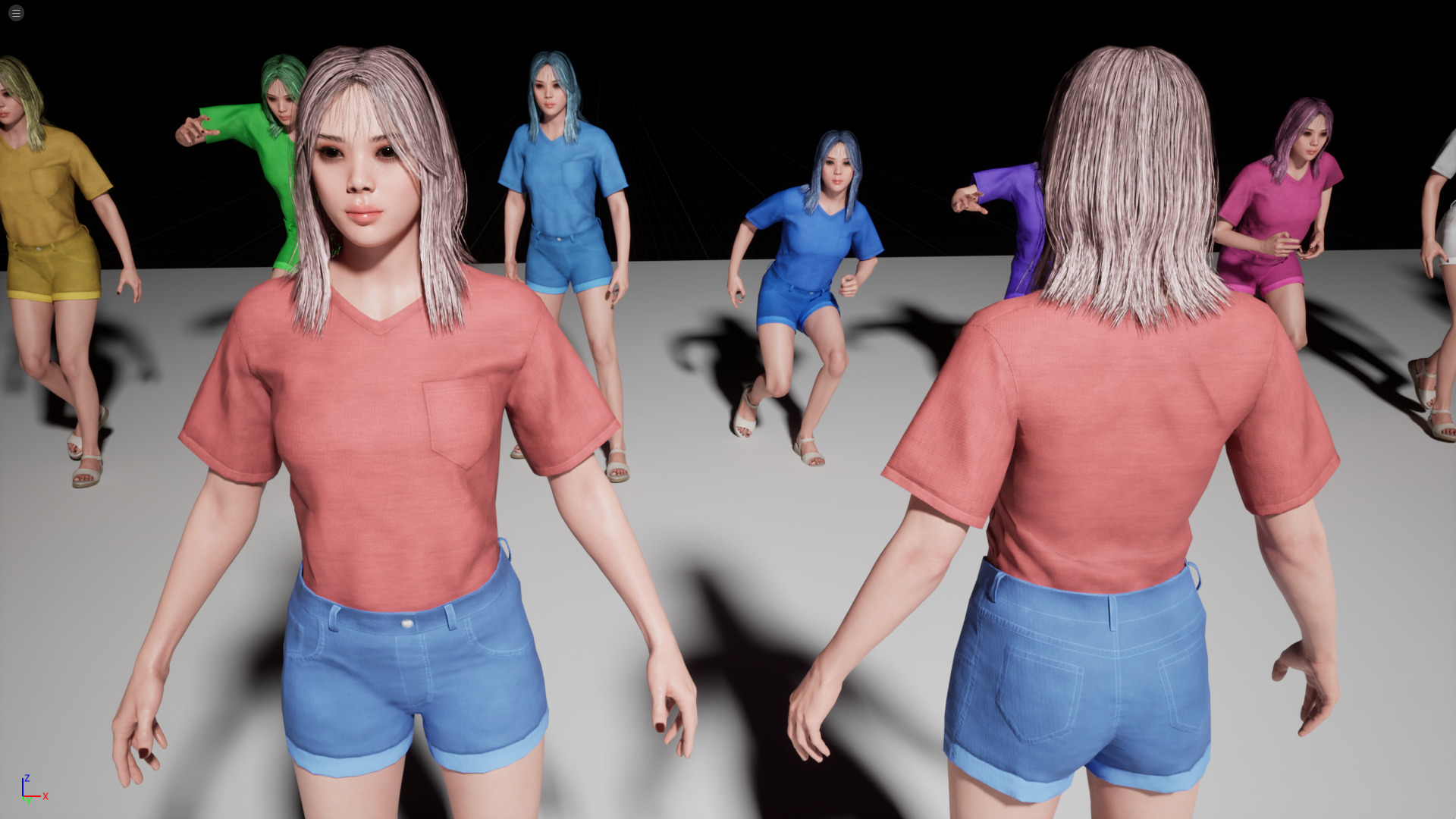 Casual Realistic Girl Minji  Low-poly 3D model_16