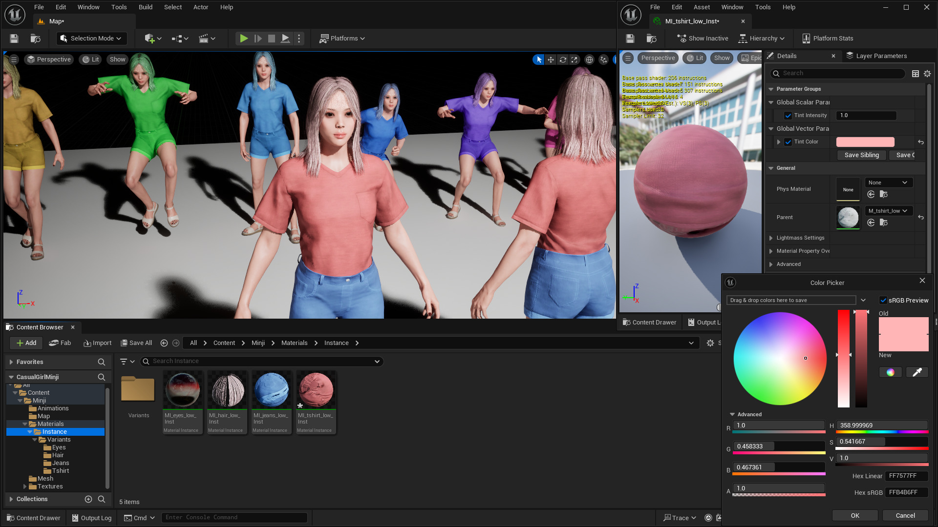 Casual Realistic Girl Minji  Low-poly 3D model_27