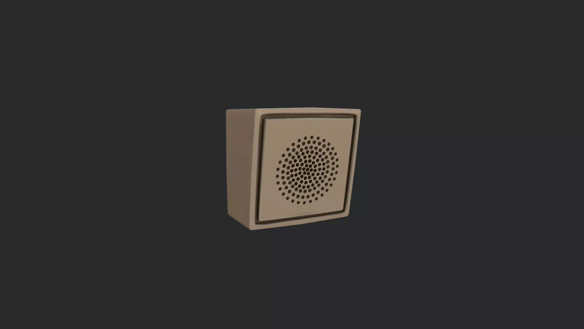Intercom cube Low-poly 3D model_0