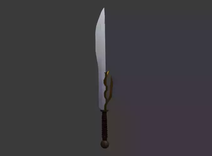 Fantasy Sword with Ornate Guard - Game Ready  Weapon 3D Model