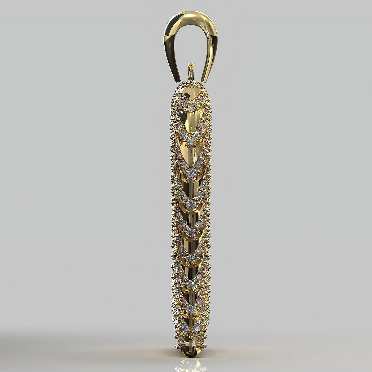 Heart Pendant 36mm Two Variants Stone-in-place casting 3D print model_2