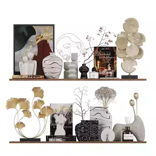 Decorative Set 02 Low-poly 3D model