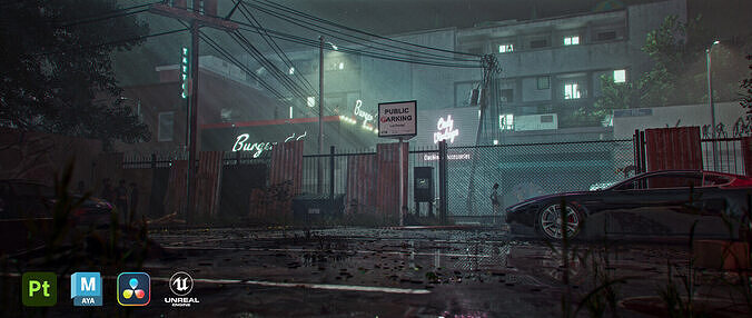Abandoned Zombified Building Low-poly 3D model