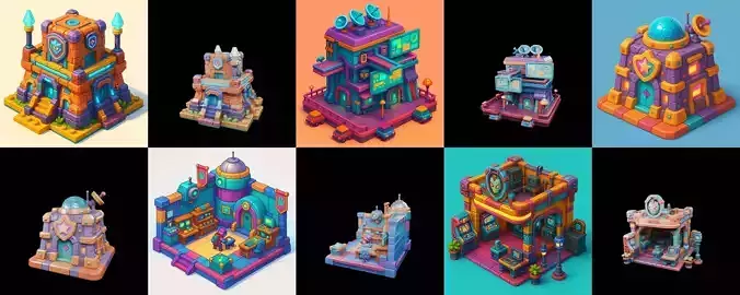 Building Color bundle 1 pack 100 glb